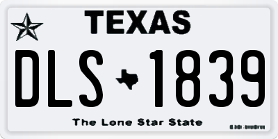 TX license plate DLS1839