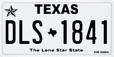TX license plate DLS1841