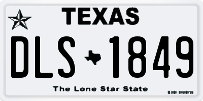 TX license plate DLS1849