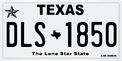 TX license plate DLS1850