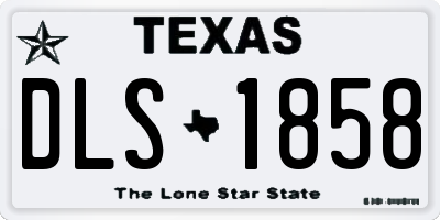 TX license plate DLS1858