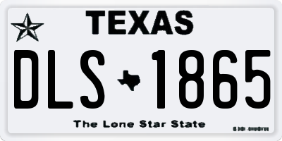TX license plate DLS1865