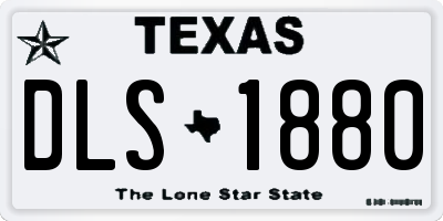 TX license plate DLS1880