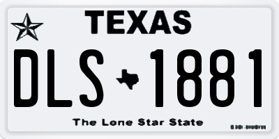 TX license plate DLS1881