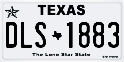 TX license plate DLS1883