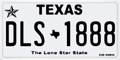 TX license plate DLS1888