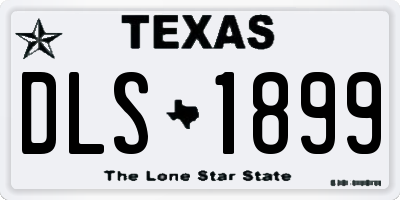 TX license plate DLS1899