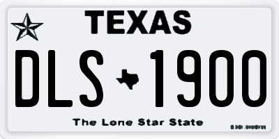 TX license plate DLS1900