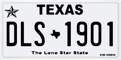 TX license plate DLS1901