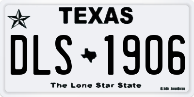 TX license plate DLS1906
