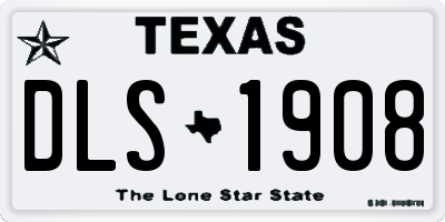 TX license plate DLS1908