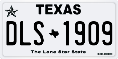 TX license plate DLS1909