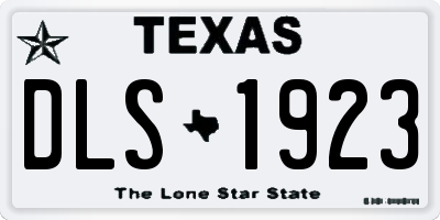 TX license plate DLS1923