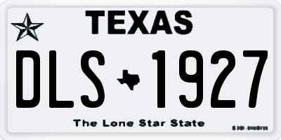 TX license plate DLS1927