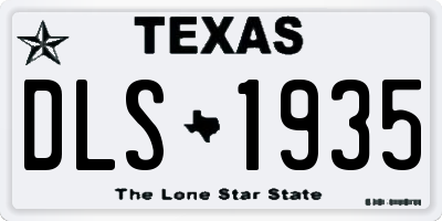 TX license plate DLS1935