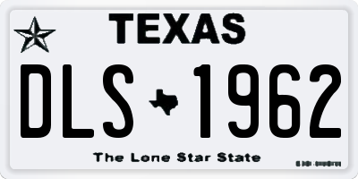 TX license plate DLS1962