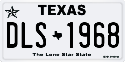TX license plate DLS1968