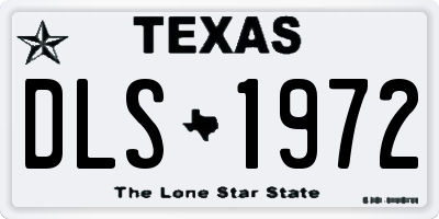 TX license plate DLS1972