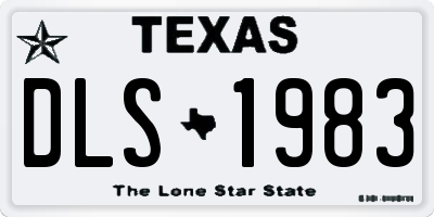 TX license plate DLS1983