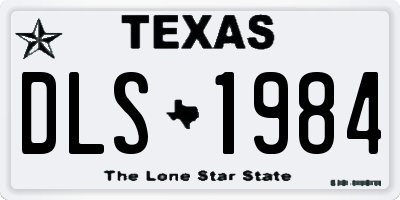 TX license plate DLS1984