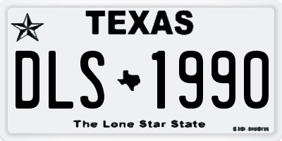 TX license plate DLS1990
