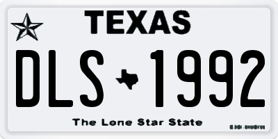 TX license plate DLS1992