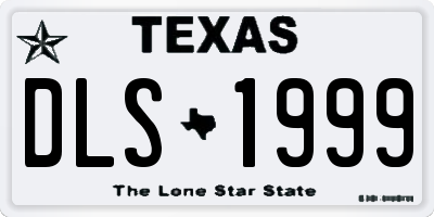 TX license plate DLS1999