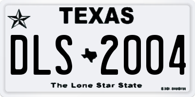 TX license plate DLS2004