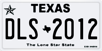 TX license plate DLS2012