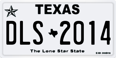 TX license plate DLS2014