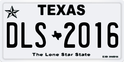 TX license plate DLS2016