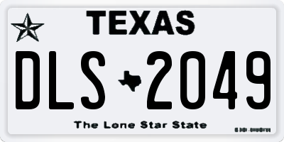 TX license plate DLS2049