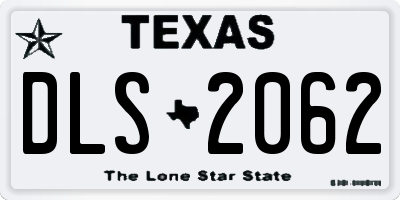 TX license plate DLS2062