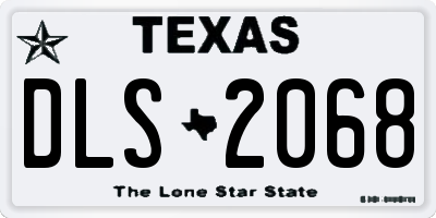 TX license plate DLS2068