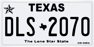 TX license plate DLS2070