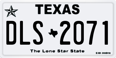 TX license plate DLS2071