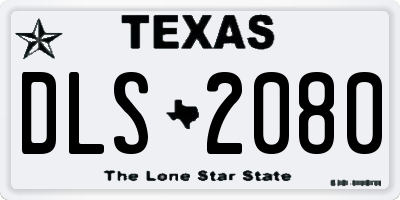 TX license plate DLS2080