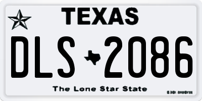TX license plate DLS2086