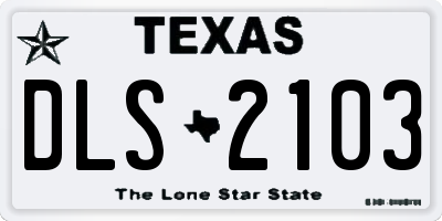 TX license plate DLS2103