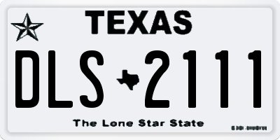 TX license plate DLS2111