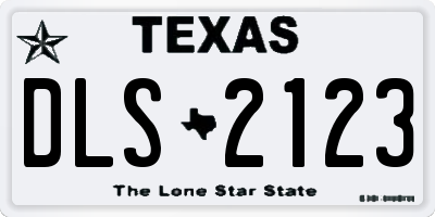 TX license plate DLS2123