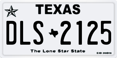 TX license plate DLS2125
