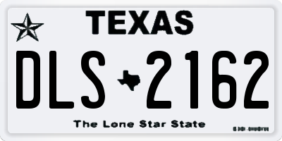 TX license plate DLS2162