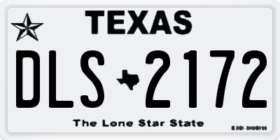 TX license plate DLS2172