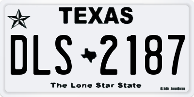 TX license plate DLS2187