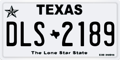 TX license plate DLS2189