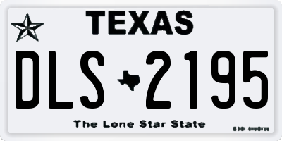 TX license plate DLS2195