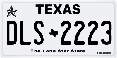 TX license plate DLS2223