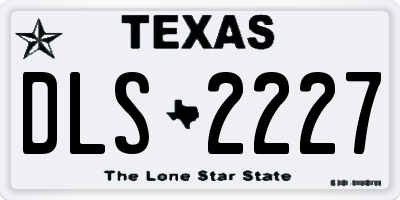 TX license plate DLS2227
