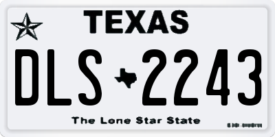TX license plate DLS2243